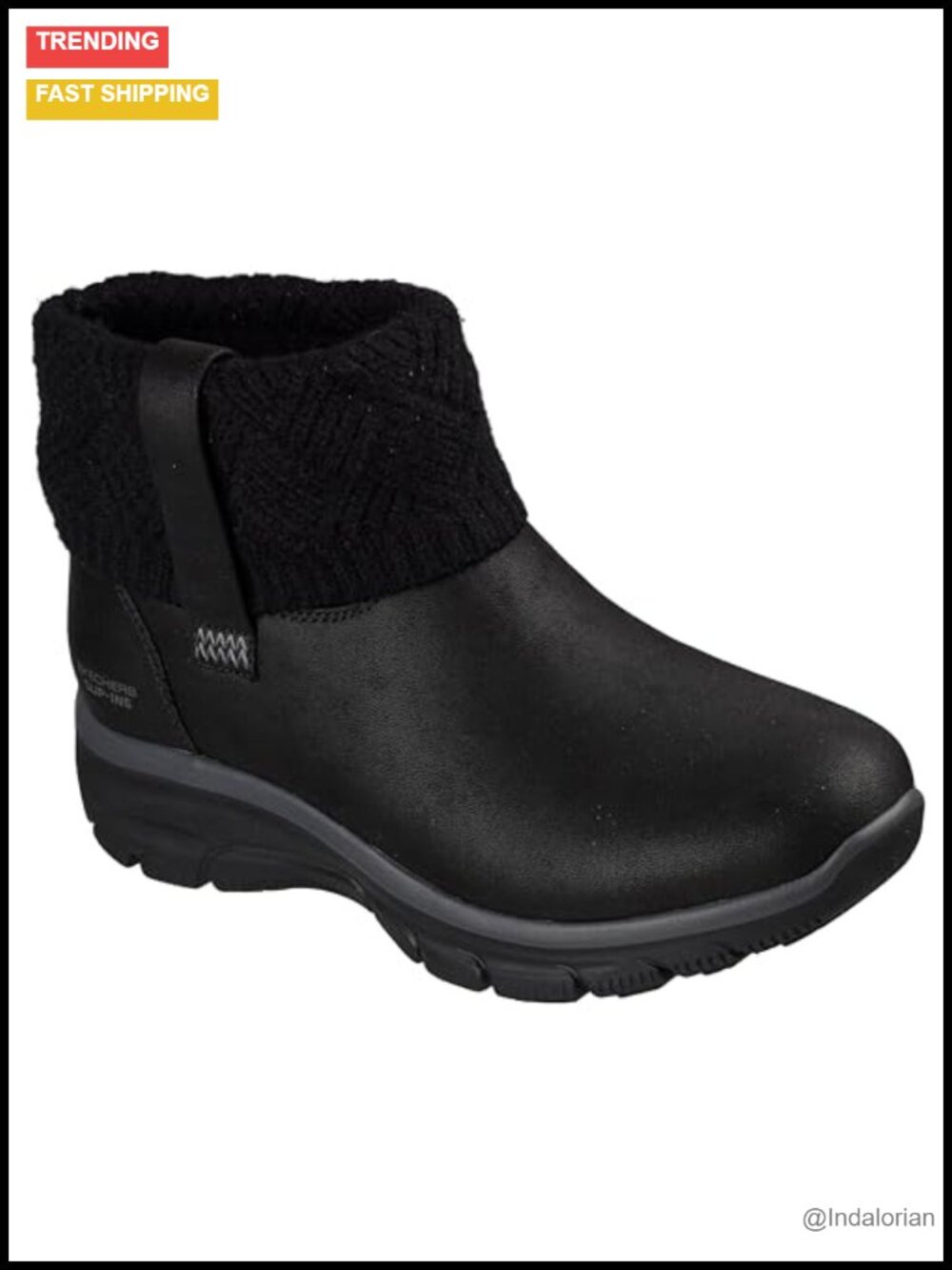 Hands Free Slip-Ins Ankle Boots Faux Leather Faux Fur Lined Comfort